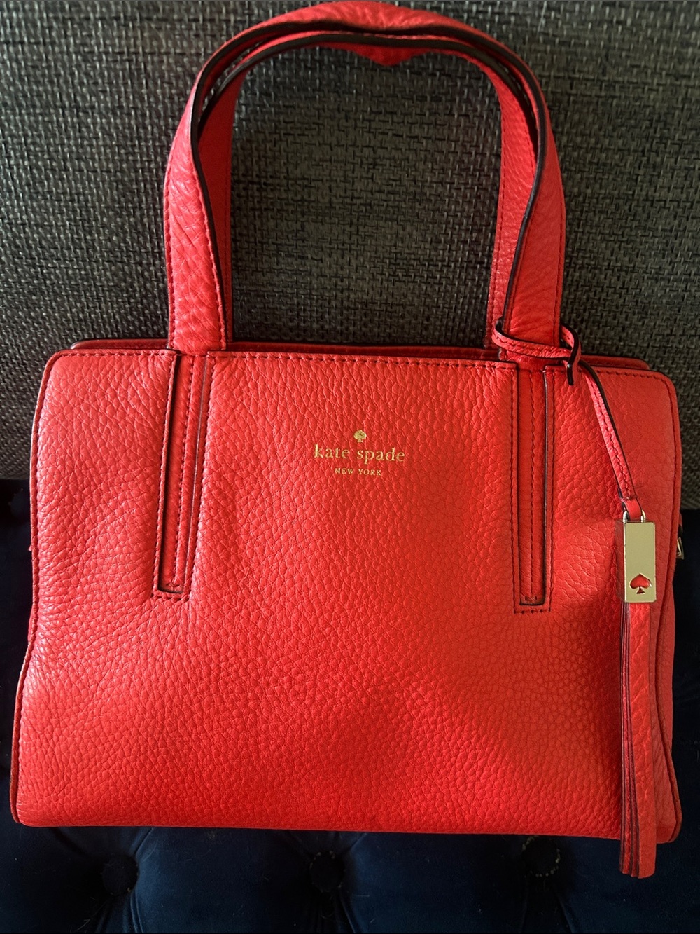EUC Kate Spade Coral Pebbled Leather Satchel